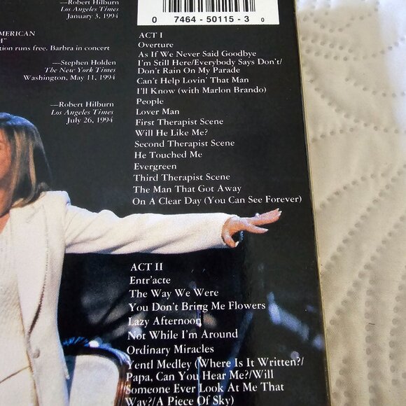 Barbra Streisand "The Concert" VHS Tape Live Anaheim 1994 Columbia Music Video 1 - Picture 3 of 9